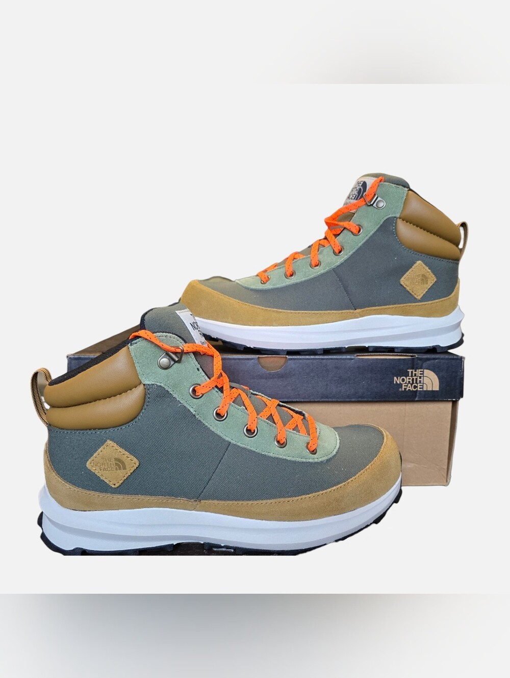 The North Face Olive, Tan & Orange Kids Mid-Top Boots